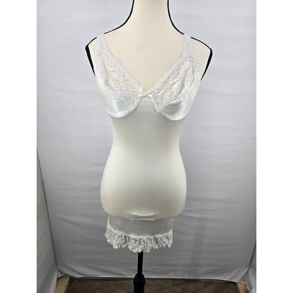 Jaclyn Smith White Lace Underwire Body‎ Briefer Shapewear Size 36B Vintage Style